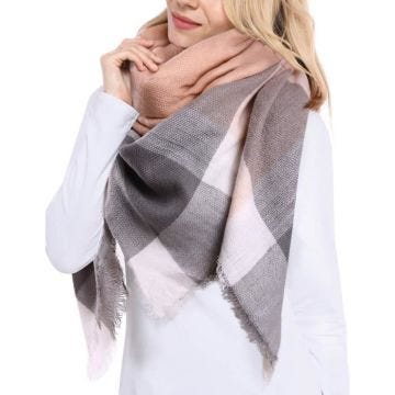 Femme Écharpe Foulard Long Chaude Vogue en Automne/Hiver Cape Souple Confortable-rose