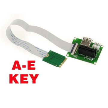 Carte M2 (M.2 NGFF) E A E+A Key vers PCIe x1 pour utiliser une carte PCIe sur un port M2 E, A, ou E+A Key