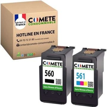 PG560 CL561 - 2 Cartouches Compatibles CANON PG-560 CL-561 / 560 561 Sans affichage du niveau d'encre - TS5350 TS5351 TS7450 TS7451