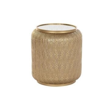 Table d'appoint - Arabe - Doré - Métal - 42x42x44 cm