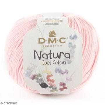 Fil à tricoter - DMC - Natura - 50 gr - 100% coton - Couleur Rose Dragée