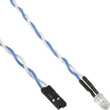 InLine® HDD-LED / Power-LED pour Mainboard-Anschluss, bleu, 5mm, 0,8m