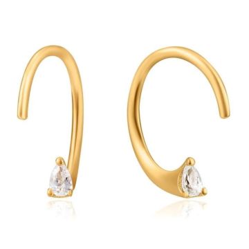 Boucled’oreille ANIA loi HAIE argent 925m plaqué or 14k collection oreille We Go tordu derrière zircons