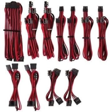 CORSAIR Kit pro de câbles pour alimentation type 4 Gen 4 Premium – Rouge/Noir (CP-8920226)
