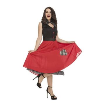 Déguisement femme - Disfrazzes - 50-60 Ye-Ye Girl - Rouge - Multicolore - Polyester