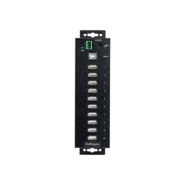 - StarTech.com - StarTech.com 10-Port Industrial USB 2.0 Hub, Rugged USB Hub w/15kV Air/8kV Contact ESD Level 4 Protection, DIN/Wa