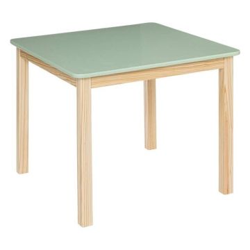 Table "Classic" en pin & bois 60x60cm vert - Vert - Atmosphera createur d'interieur