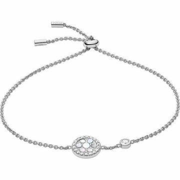 Bracelet En Argent Fossile Avec Un Pendentif Des Pierres Scintillantes Jfs00519040, Pour Femme