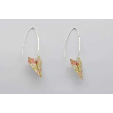 Boucles d'oreille papier Origami Avion Moutarde - The cocotte Jaune