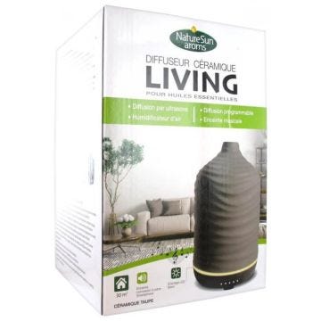 -NatureSun Aroms Diffuseur Céramique Living pour Huiles essentielles (Couleur : Taupe)