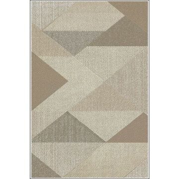 Tapis - MIRAN - Beige - 120x180 cm - Antidérapant - Lavable en machine - Géométrique