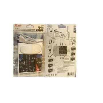 Amplificateur TNT 2 entrées UHF/FM/VHF / 6 sortie REGLABLES REF 341051 ELAP
