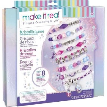 Coffret Bijoux Cristaux De Reve Envoutants - Make It Real - Fabrication de bijoux enfants - Dès 8 ans - Lansay