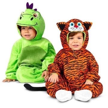 Déguisement réversible tigre/dragon enfant 3/4 ans - Vert - 2 en 1