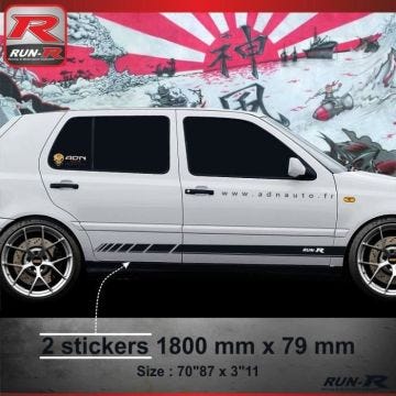 016N Sticker RACING pour VOLKSWAGEN GOLF 3 - Aufkleber adesivi - Noir