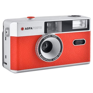 Appareil photo Argentique Agfaphoto compact 35mm Silver/Rouge - Réutilisable