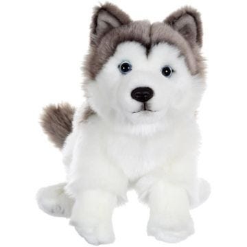 Peluche Chien Husky - GIPSY TOYS - Assis, 25 cm