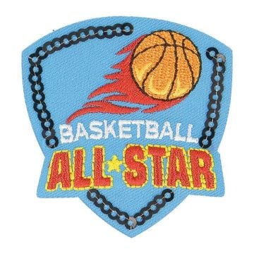 Ecusson - Non spécifié - Blason sport basketball - 5,5cm x 5cm - Thermocollant - Bleu