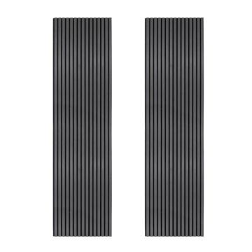 2x Panneaux Lattes Acoustiques Muraux Gris Anthracite Placage Décor 240cm x 60cm