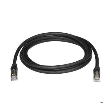 STARTECH Câble réseau Cat6a STP blindé sans crochet - 2 m Noir - Cordon Ethernet RJ45 anti-accroc - Câble patch