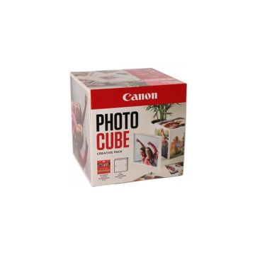 Canon Photo Cube Creative Pack, Orange - PP-201 Glossy II Photo Paper 5x5" (40 Sheets) + Photo Frame - Compatible with Canon PIXMA