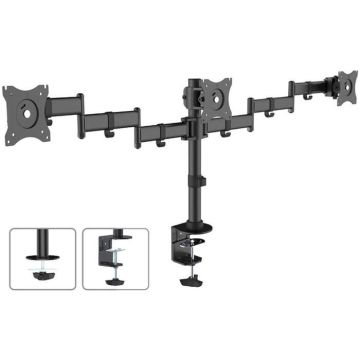 Support de table pour 3 moniteurs 13-27" charge max 8kg par support Maclean MC-691