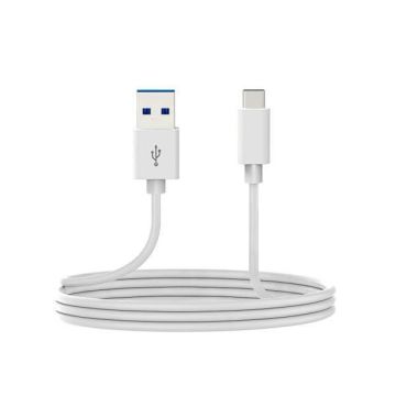 Câble de données, connexion de USB-C (M) à USB-A (M) DCU de couleur blanche et longueur de 2 m