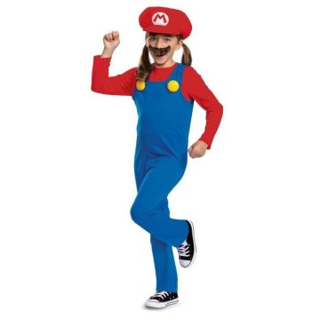Déguisement Enfant - JAKKS PACIFIC - Mario - Combinaison avec Chapeau et Moustache - Sécurisé - Tailles S et M