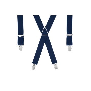 GASPARD Bretelles Homme Larges - Fabrication artisanale en FRANCE - Bleu marine Uni - Taille ajustable jusqu'à 130 cm