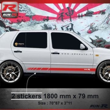 016R Sticker RACING pour VOLKSWAGEN GOLF 3 - Aufkleber adesivi - Rouge