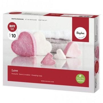 Kit Savon à modeler - Rayher - 250g - 3 emporte-pièces - Colorant parfumé Baie rouge
