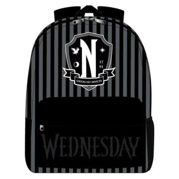 Sac à dos enfant - Cerda - Wednesday - Noir/Gris - Tendance - Primaire