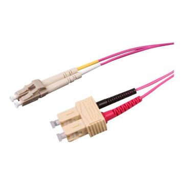 Uniformatic Câble réseau SC multi-mode (M) pour LC multi-mode (M) 5 m fibre optique 50 - 125 microns OM4 sans halogène rose…