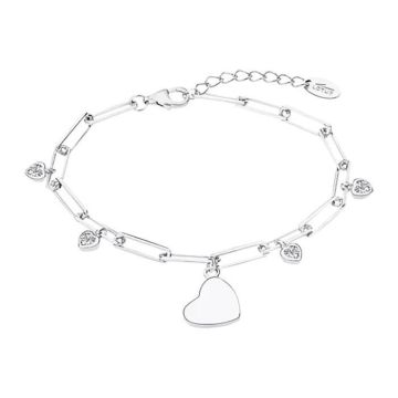 Bracelet - Lotus - Bracelet Lotus Silver pampilles coeurs - Couleur de la matière:Blanc