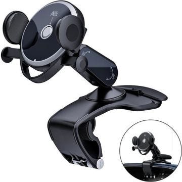 Support Téléphone Voiture - Multifonction - Réglable 360° - Compatible GPS - Noir