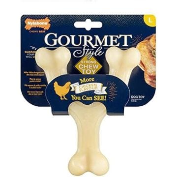 Jouet à mâcher - NYLABONE - Force maximale - Nylon durable - Saveur poulet - Pour grands chiens