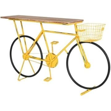 Console - HOME ESPRIT - Jaune et Noir - Bois et Métal - 160 x 40 x 94 cm - Meuble d'entrée