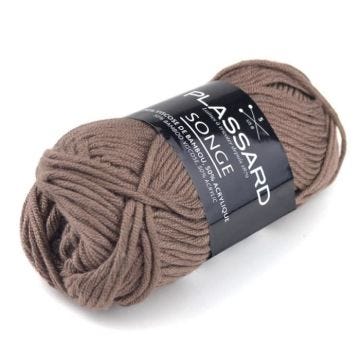 Pelote pour tricoter l'été - PLASSARD - Songe Noisette Col. 82 - Blanc - Noisette - Acrylique;Viscose