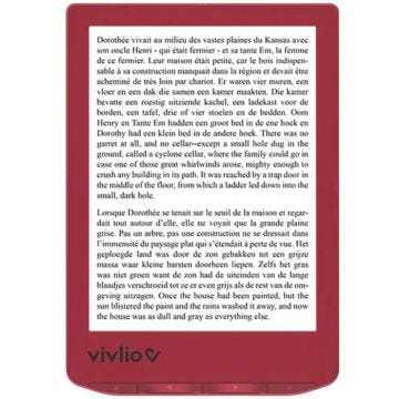 Liseuse ebook - Vivlio - Light Rouge - 6 pouces - 8 Go - Rétroéclairage réglable