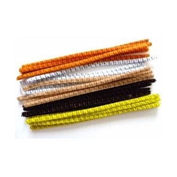 Lot 25 fils chenille animal 30cm , 9mm