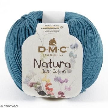 Fil à tricoter - DMC - Natura - 50 gr - 100% coton - Bleu Eider N°878