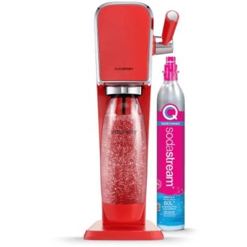 Machine à eau pétillante SODASTREAM - ART Mandarine - 1 bouteille 1L compatible lave-vaisselle - 1 recharge de gaz 60L