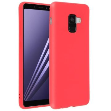 Forcell Coque Galaxy A8 Coque Soft Touch Silicone Gel Souple - Rouge