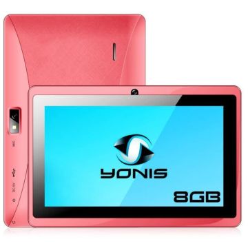 Tablette 7 Pouces Tactile Ips Quad Core Wifi Bluetooth Android Micro SD 8Go Rose Plastique YONIS