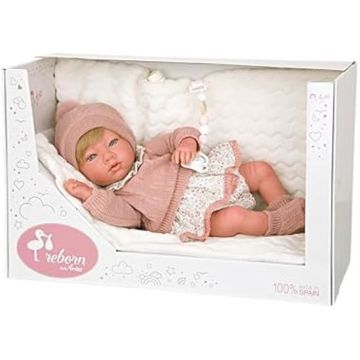 Poupée bébé reborn Arias Abril 40 cm - Manta rosa - Couleur principale rose - Pour bébé mixte