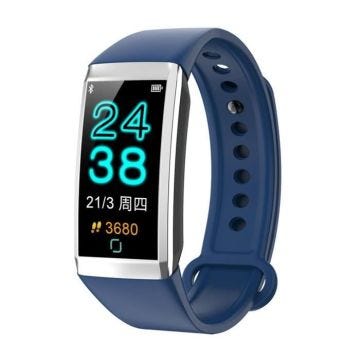 Bracelet Connecté IP67 Étanche Moniteur Santé Sommeil Notifications Multisport Bleu YONIS