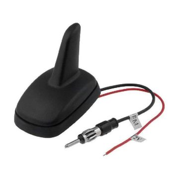 Antenne Aileron de requin AM FM DIN noir 12VDC Renforcement AM 2dB