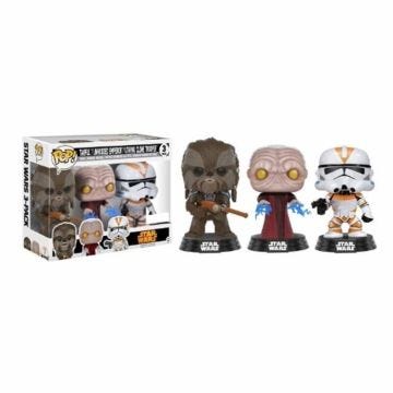 3 Figurines Funko Pop! Star Wars: Tarfful, Unhooded Emperor, Utapau Clone Trooper - Exclusive