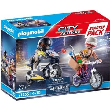 PLAYMOBIL 71255 Starter Pack Agent et voleur, City Action, Les policiers, Dès 4 ans