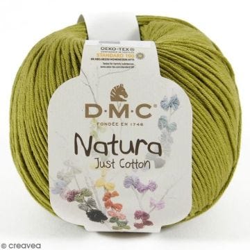 Fil à tricoter - DMC - Natura - 50 gr - 100% coton - Couleur Vert Pesto N°989